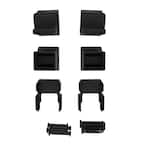 VersaRail Classic Matte Black Aluminum Stair Bracket Kit (4-Piece)
