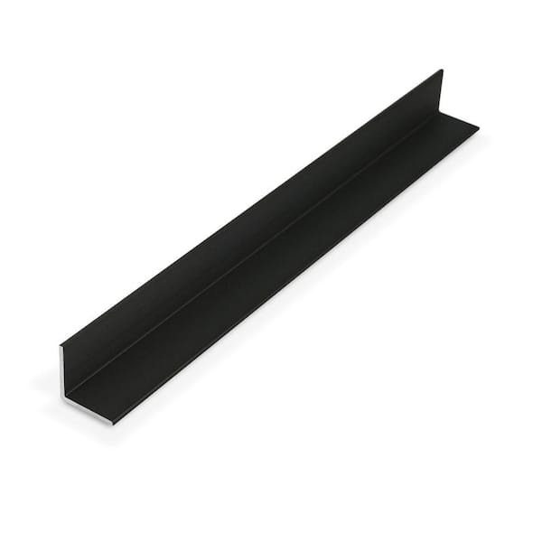 3/4 in. D x 3/4 in. W x 36 in. L Finished Black Powder Coated Aluminum Angle Moulding (4-Pack)