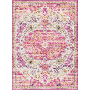 Iris Pink 5 ft. 3 in. x 7 ft. 1 in. Medallion Area Rug