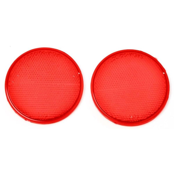 GG Reflectors Round Red Acrylic Stick on Tape Mount 3 Inch #80814 Pair