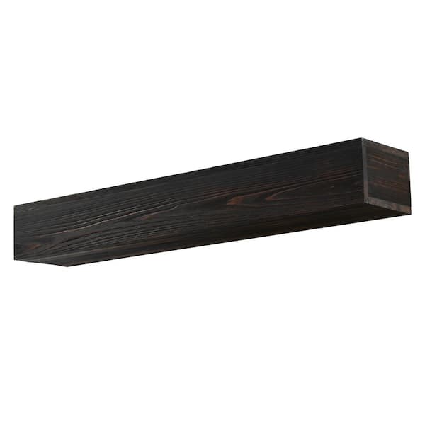 Rustic 60 in. W x 9 in. D Espresso Wood Fireplace Mantel Decorative Wall Shelf, Floating Shelf for Home Decor