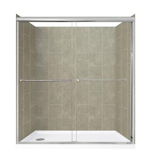 MAAX Utile Metro 32 in. x 60 in. x 81 in. Bath and Shower Combo in Thunder  Grey, New Town Right Drain, Halo Door Matte Black 106913-301-019-107 - The  Home Depot