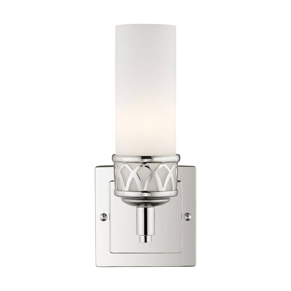 Polished Chrome Wall Sconce with Satin White Glass