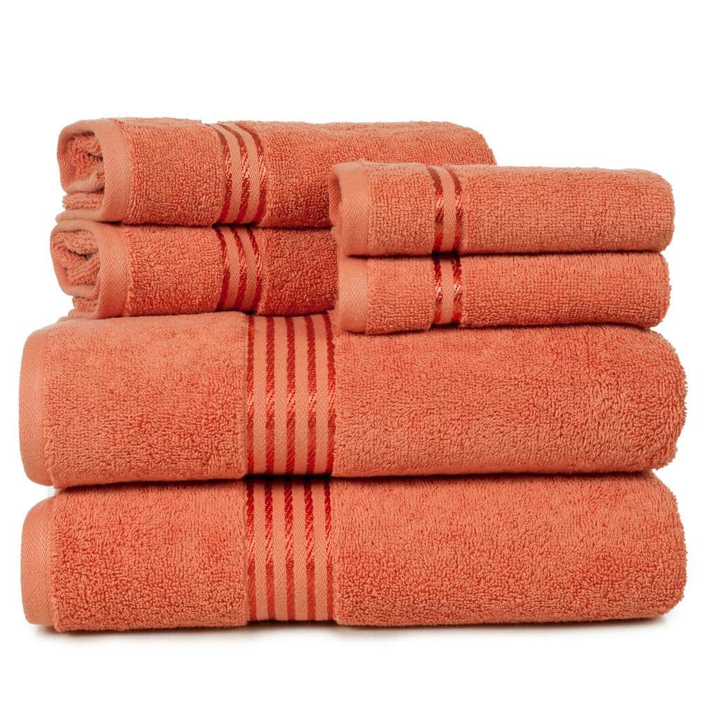 6-Piece White Solid 100% Cotton Bath Towel Set 614013OCD - The Home Depot