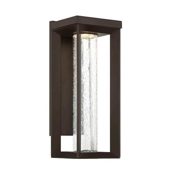 Minka Lavery Shore Pointe Oil Rubbed Bronze Outdoor Hardwired Wall Mount Sconce with Integrated LED