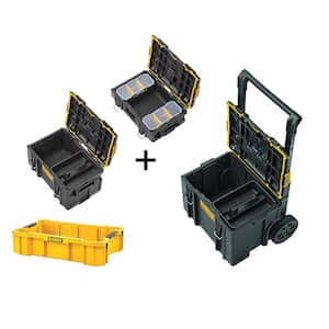TOUGHSYSTEM 2.0 22in. Small Tool Box wi/ TOUGHSYSTEM 2.0 24 in. Mobile Tool Box, 22 in. Medium Tool Box & Deep Tool Tray