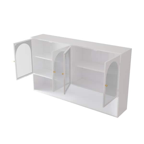 COWLOWN 47.24 in. W x 9.05 in. D x 27.55 in. H Bathroom White Linen Cabinet