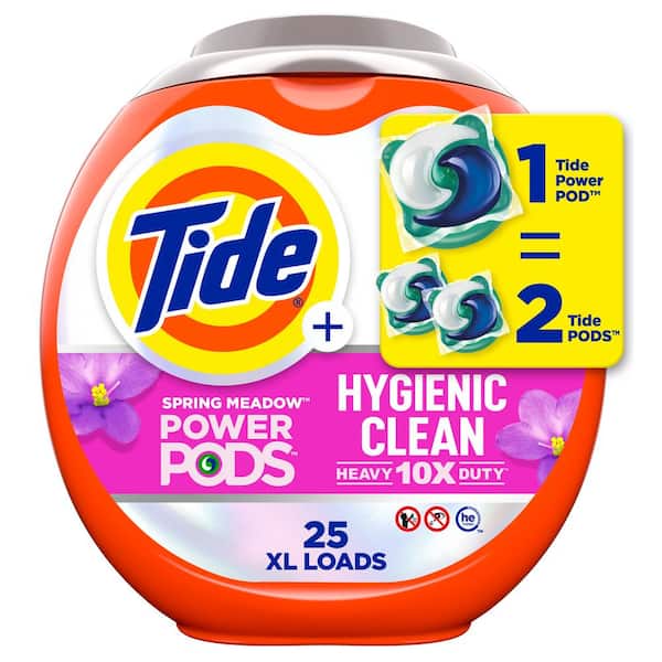 Tide Power Hygienic Clean Heavy-Duty Spring Meadow Scent Laundry Detergent  Pods (25-Count) 003077202432 - The Home Depot