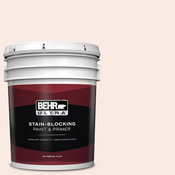 BEHR ULTRA 5 gal. #200C-1 Hush Pink Flat Exterior Paint & Primer