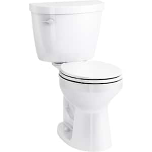 Cimarron Comfort Height 2-piece 1.28 GPF Single Flush Round Toilet in White Seat Not Included