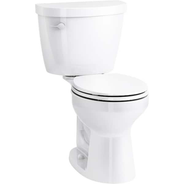 KOHLER Cimarron Comfort Height Revolution 360 2-piece 1.28 GPF Single Flush Round Toilet in White Seat Not Included