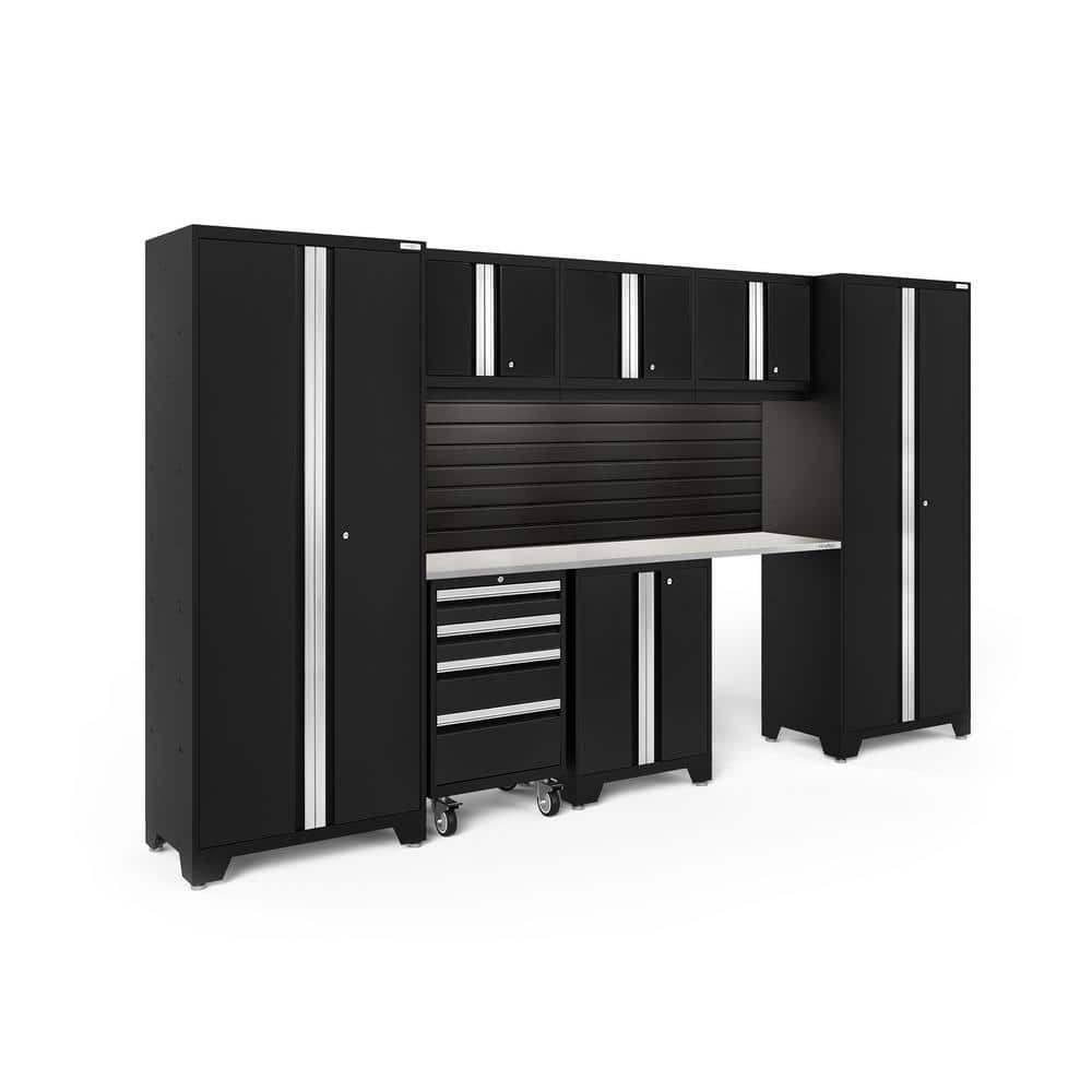 Bold Series 132 in. W x 76.75 in. H x 18 in. D 24-Gauge Steel Garage Cabinet Set in Black ( 8-Piece ) price history on PriceWatchPro