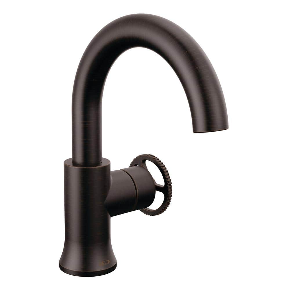 Sleek Modern Venetian Bronze Single Hole Bathroom Faucet