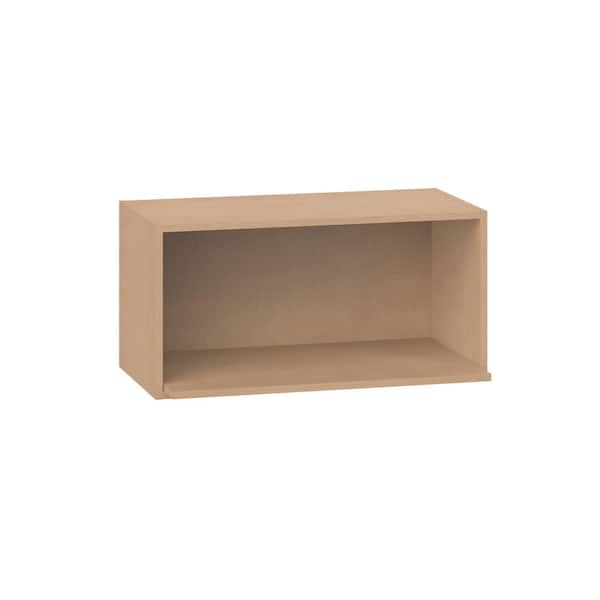 Lakewood Sugar Cookie Shaker Assembled Wall Microwave Shelf Kitchen Cabinet (30 in. W x 15 in. H x 14 in. D)