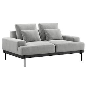 Proximity Upholstered Fabric Loveseat in Light Gray