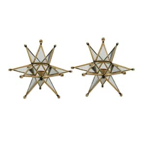 Gold Grass and Brass Star Style Accent Table Decorations Candle Holders