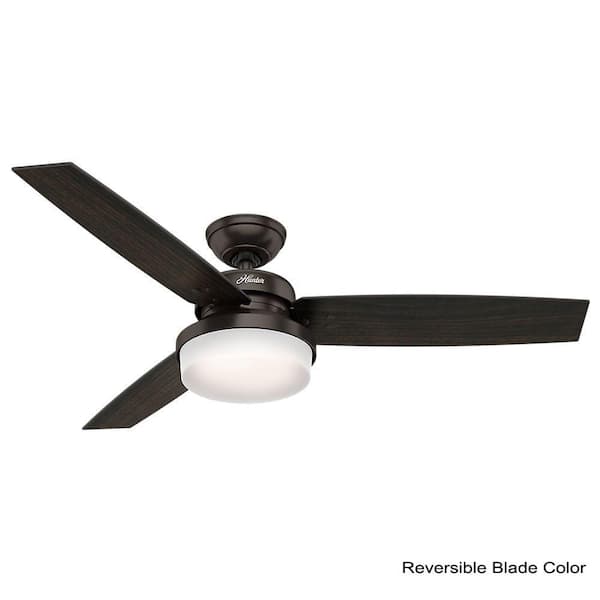 Sentinel 52 in. LED Indoor Premier Bronze Ceiling Fan with Light Kit and Universal Remote