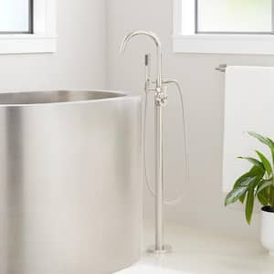 Gunther Single-Handle Freestanding Tub Faucet with Hand Shower in Polished Nickel