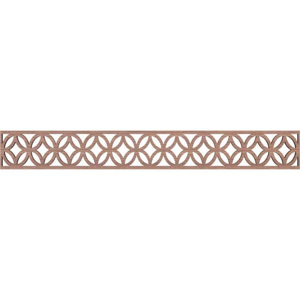 Ekena Millwork Crosby Fretwork 0.375 in. D x 46.5 in. W x 6 in. L Walnut Wood Panel Moulding