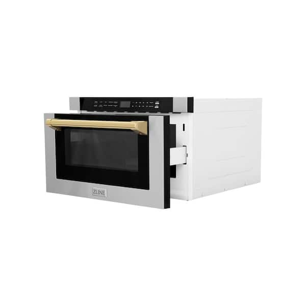 ZLINE Kitchen and Bath Autograph Edition 30 in. 1000-Watt Built-In Microwave  Drawer in Stainless Steel & Polished Gold Handle MWDZ-30-G - The Home Depot