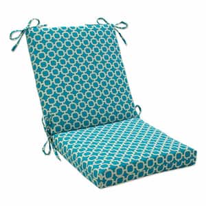 Lattice Outdoor/Indoor 18 in. W x 3 in. H Deep Seat, 1-Piece Chair Cushion and Square Corners in Green/White Hockely