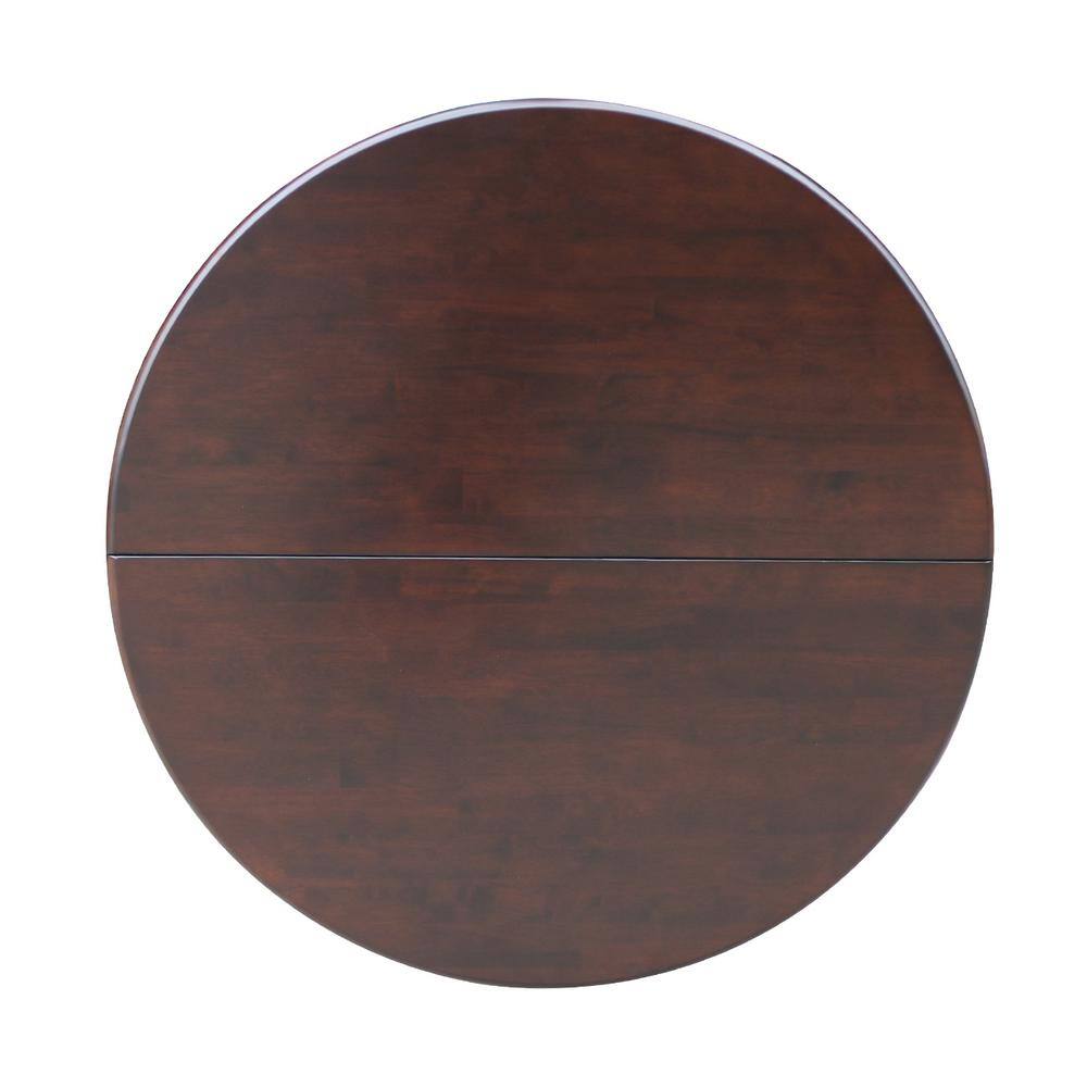 Espresso Oval Extendable Wood Dining Table with Leaf