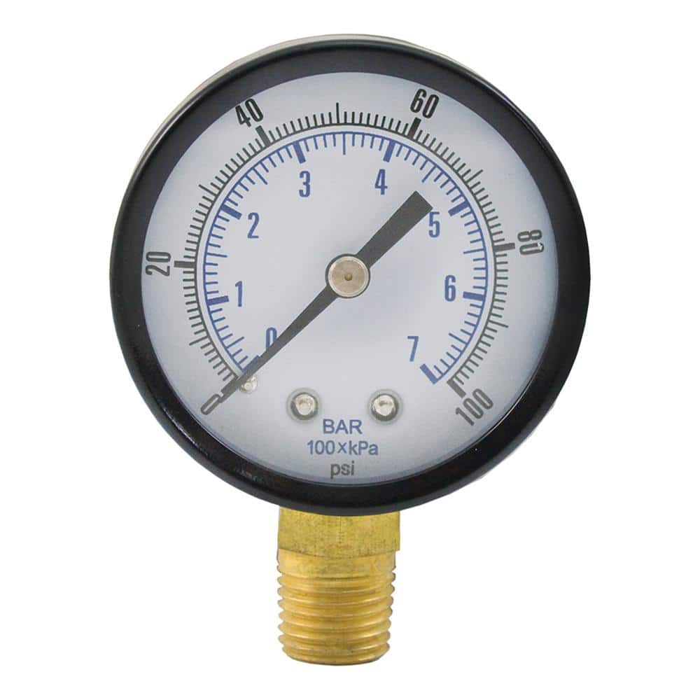 100 PSI Pressure Gauge with 2 in. Face and 1/4 in. MIP Brass Connection price history on PriceWatchPro