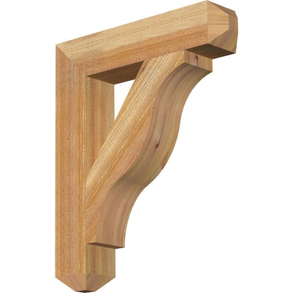 Ekena Millwork 4 in. x 24 in. x 20 in. Western Red Cedar Funston Craftsman Rough Sawn Bracket