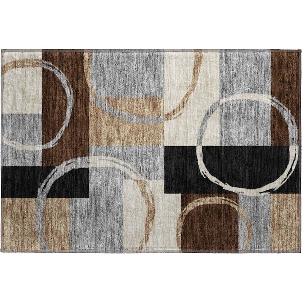 Addison Rugs Mayfield Premium Machine Washable Abstract AMF943 Pewter 2 ft. x 3 ft. Area Rug
