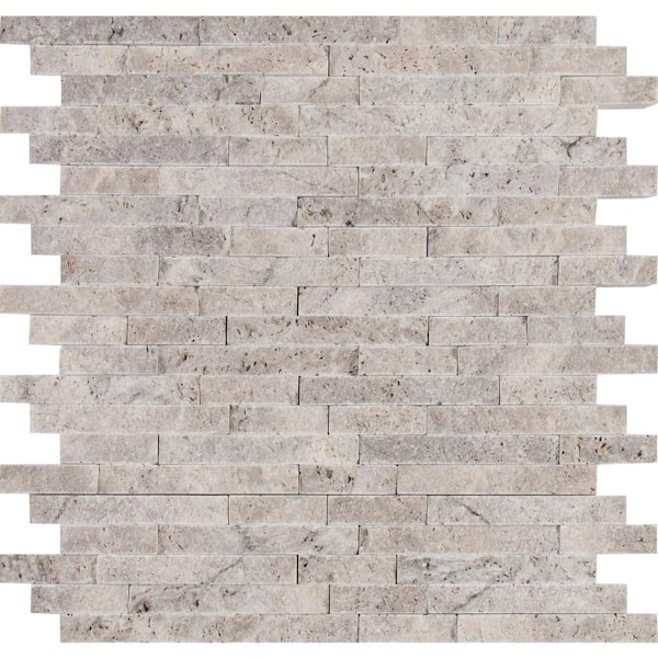 MSI Silver Splitface 11.81 in. x 12.4 in. Matte Travertine Floor and Wall Tile (1.02 sq. ft./Each)
