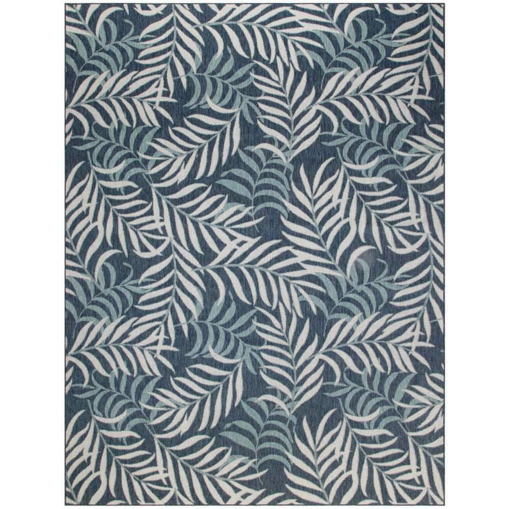 Nourison Garden Oasis Indoor/Outdoor Navy 8  x 10  Area Rug (8x10)