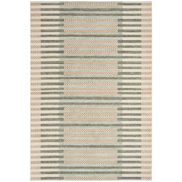 Nourison Nordic Ivory Multicolor 4 ft. x 6 ft. Linear Contemporary Area Rug