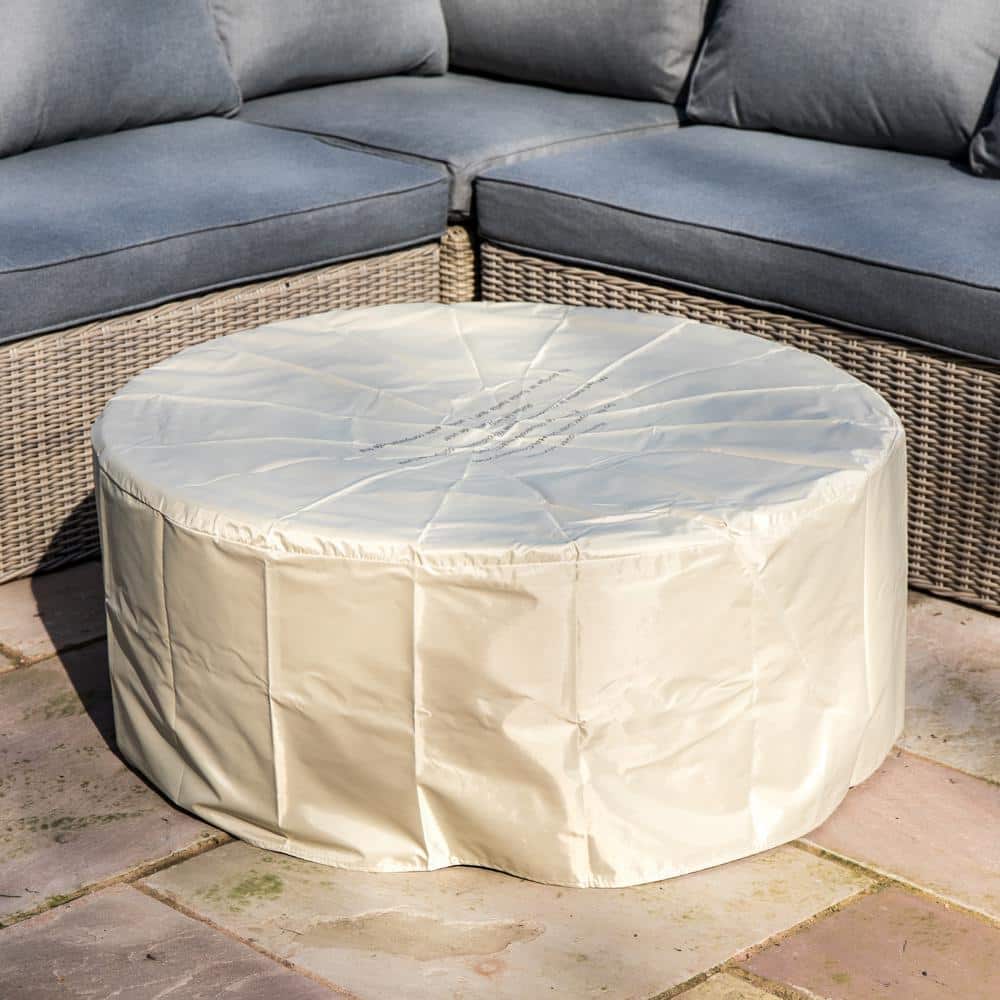 Gray 36" Round Concrete Propane Gas Fire Pit