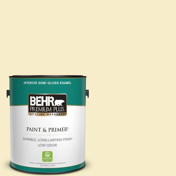 BEHR PREMIUM PLUS 1 gal. #P330-1 Tart Gelato Semi-Gloss Enamel Low Odor Interior Paint & Primer