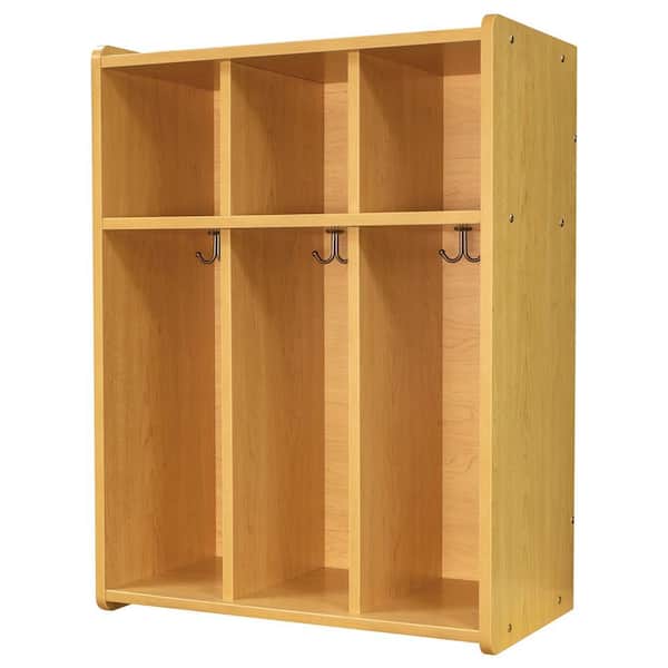 TOT MATE 28 in. W x 15 in. D x 37.5 in. H 6-Compartment Kids Locker with Cubbies (Maple), Classroom Furniture, Ready-To-Assemble