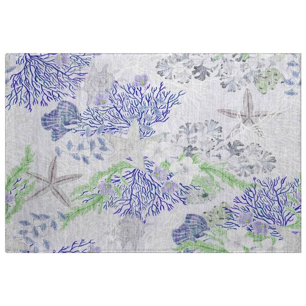 Dream Shag Premium Machine Washable Abstract ADS180 Blue 3 ft. x 4 ft. Area Rug