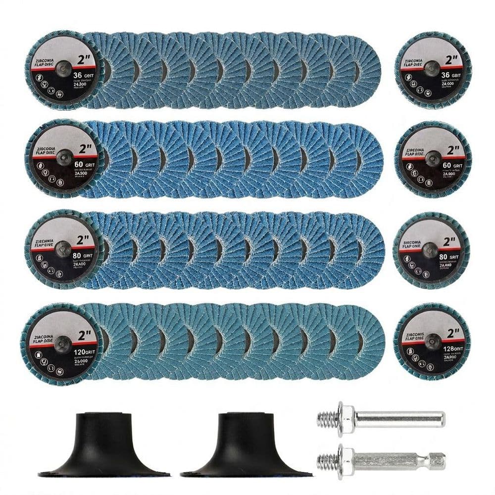 50 pcs 2 inch flap discs for die grinder with 36 60 80 120 grit quick-change holders for grinding polishing price history on PriceWatchPro