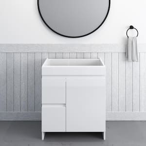 Mace 30 in. W x 18 in. D x 34 in. H Bath Vanity Cabinet without Top in Glossy White with Left-Side Drawers