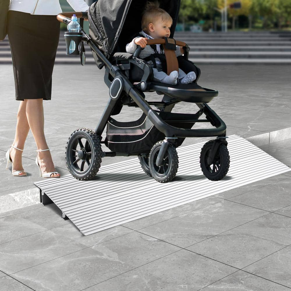 Adjustable Aluminum Threshold Ramp for Wheelchairs, 800 lb Capacity