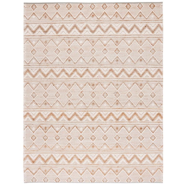 Natura 8 ft. x 10 ft. Natural/Ivory Chevron Striped Area Rug