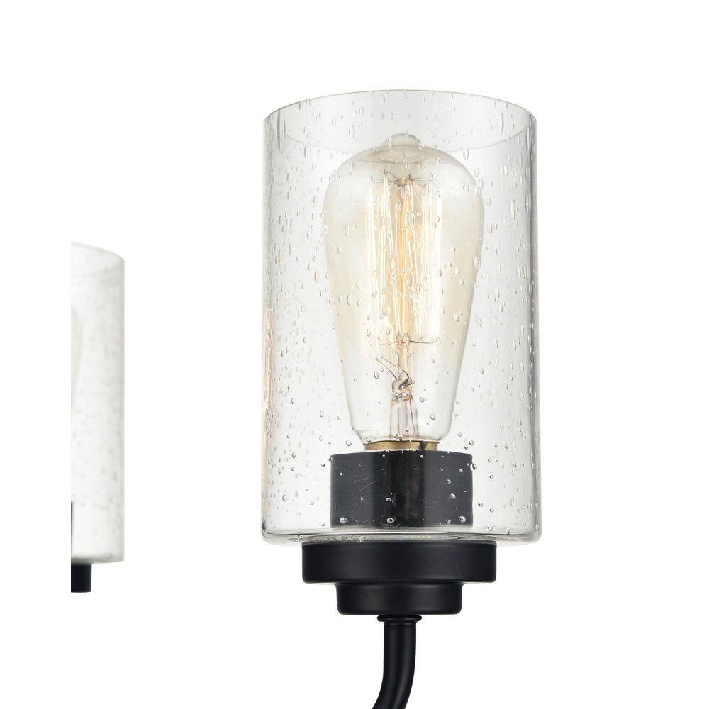 Mini Moven Matte Black 3-Light Seeded Glass Chandelier