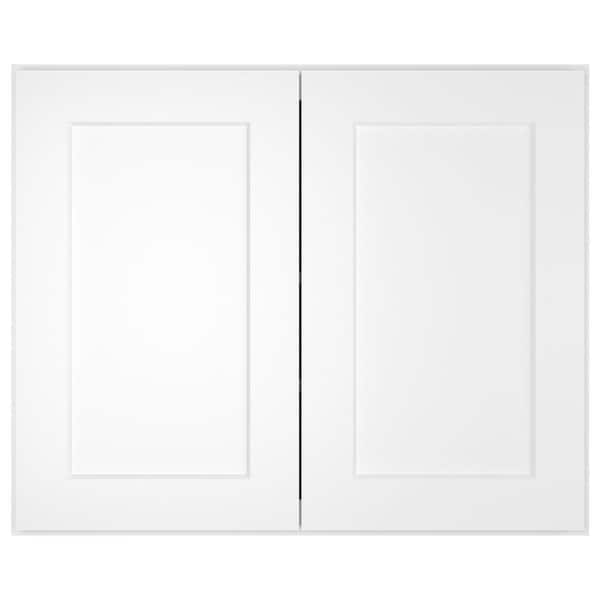 HOMEIBRO 30-in. W x 24-in. D x 24-in. H in Shaker White Plywood Ready to Assemble Wall Bridge Kitchen Cabinet with 2 Doors