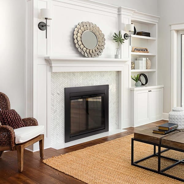 Fireplace Glass Doors Large Bi-Fold Surface Mount Design Easy-Grip Handles NEW 