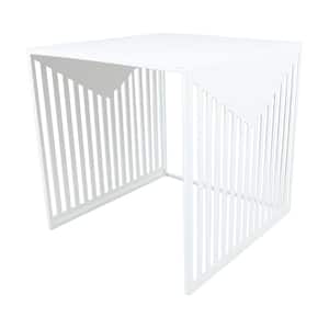 Cisco 15.8 in. White Square Metal End Table