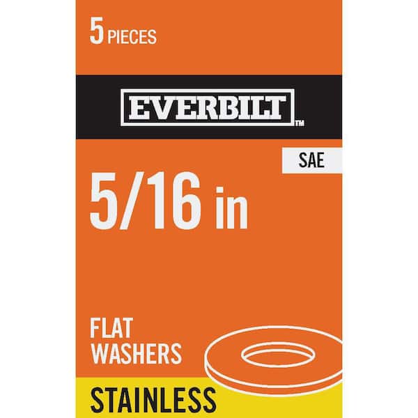 Everbilt 5/16 in. Stainless Steel Flat Washer (5-Pack)