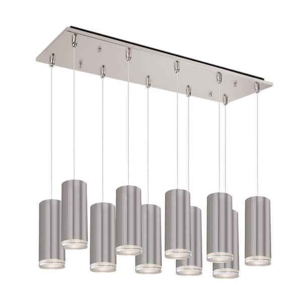 Cameo 27-in Brushed Nickel 10-Light Multi Pendant