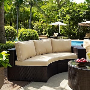 Catalina Wicker Outdoor Sofa with Sand Cushions