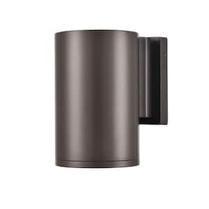 1-Light 7 in. Bronze Outdoor Wall Sconce