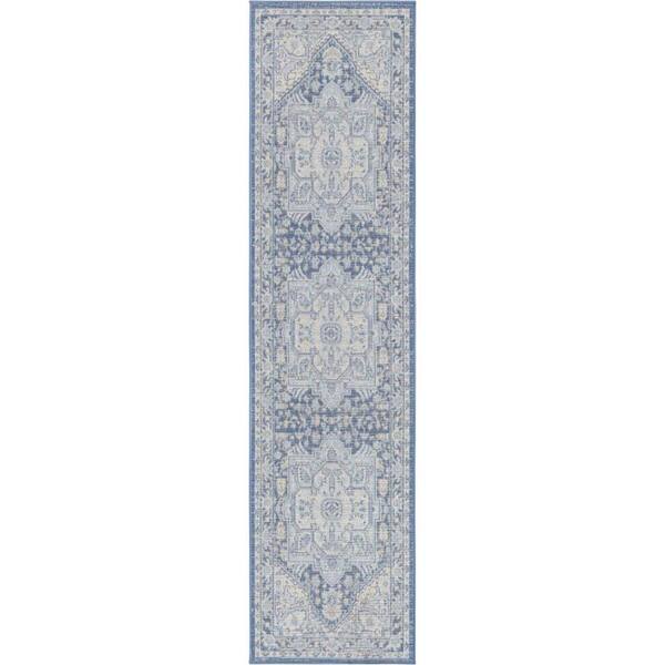 Unique Loom Whitney Milano French Blue 2 ft. x 8 ft. Area Rug
