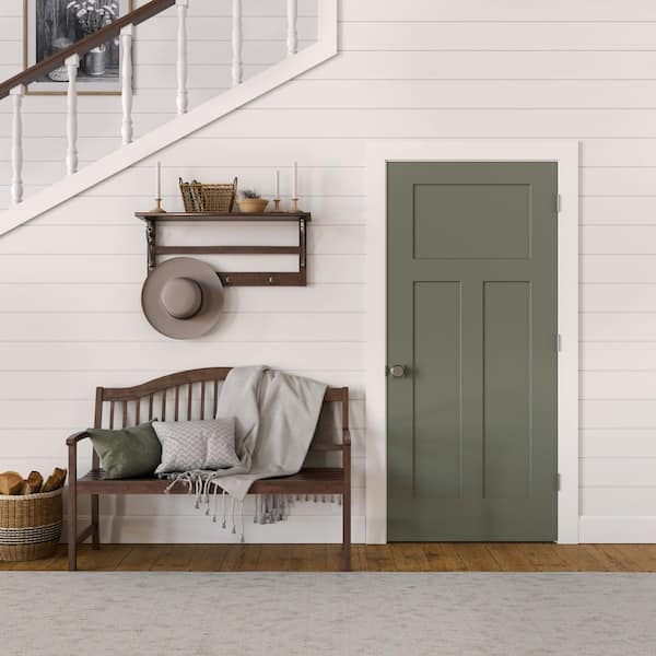JELD-WEN 36 in. x 80 in. Craftsman 3 Panel Left-Handed Hollow Core JELD-WEN 36 in. x 80 in. Craftsman 3 Panel Left-Handed Hollow Core